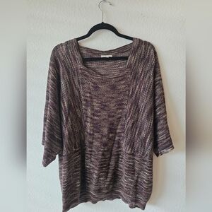 Cato Multitone Knit Poncho Sweater